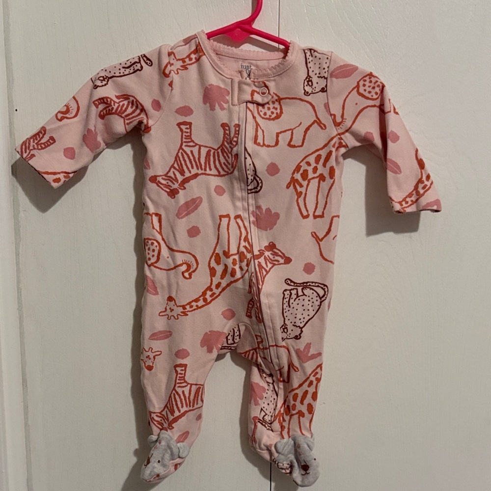 Carter's Pink and Orange Animal Print Footie